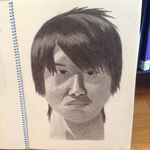 自画像のデッサン