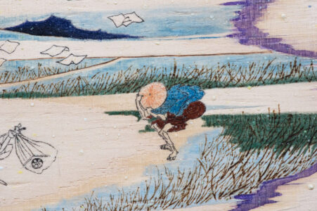 mineral pigments are applied